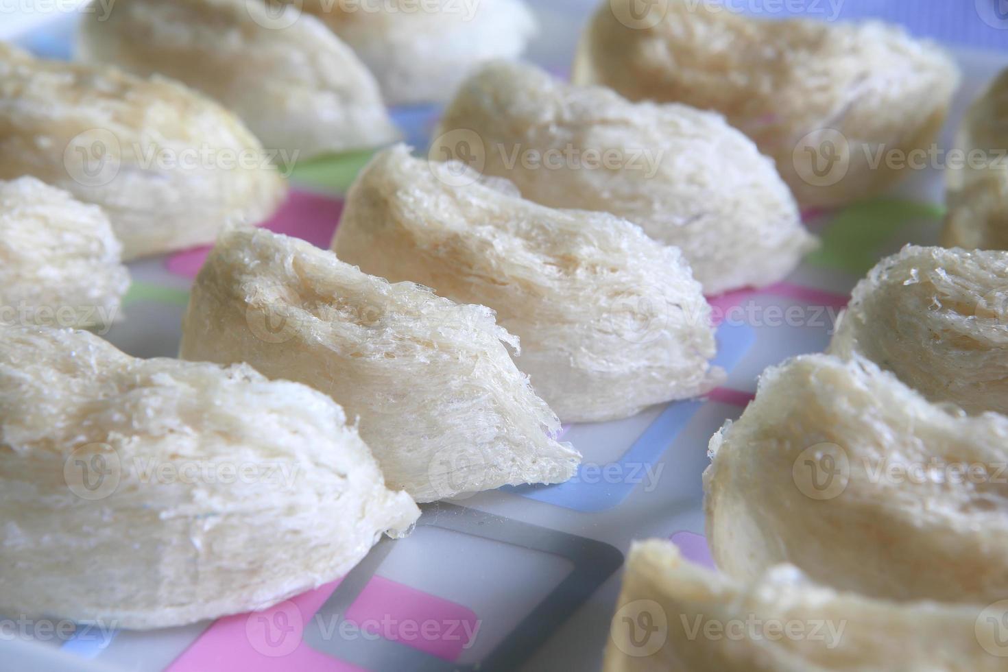 Edible bird's nest close up photo