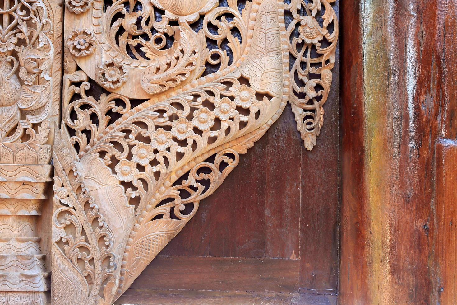 Thai style wood carving photo