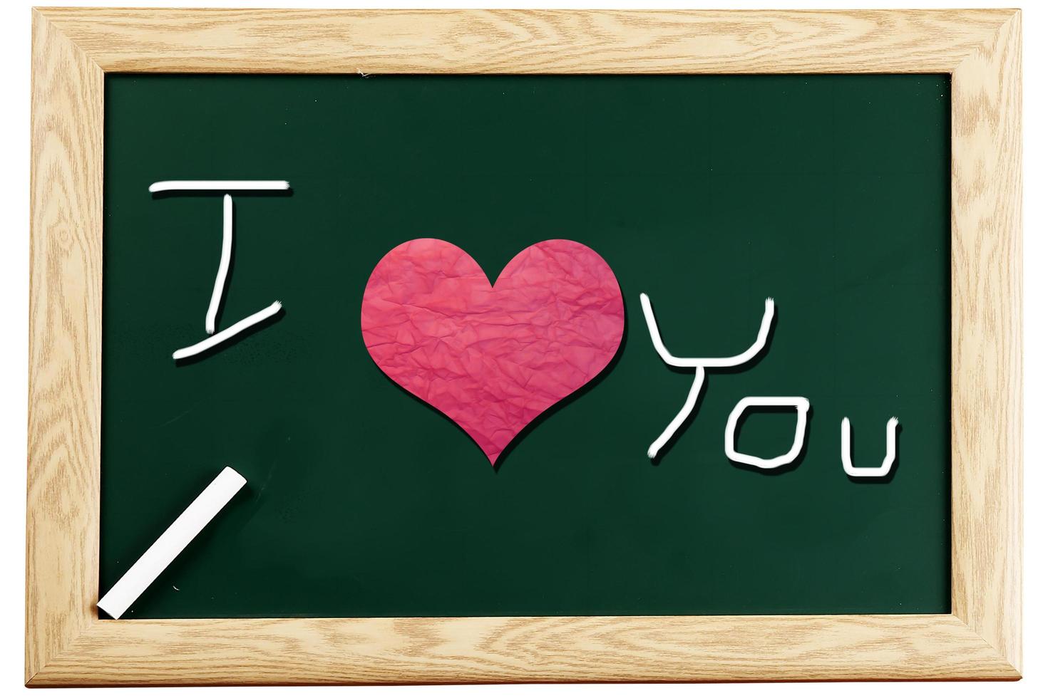Blackboard with Love Heart Message written with Chalk photo