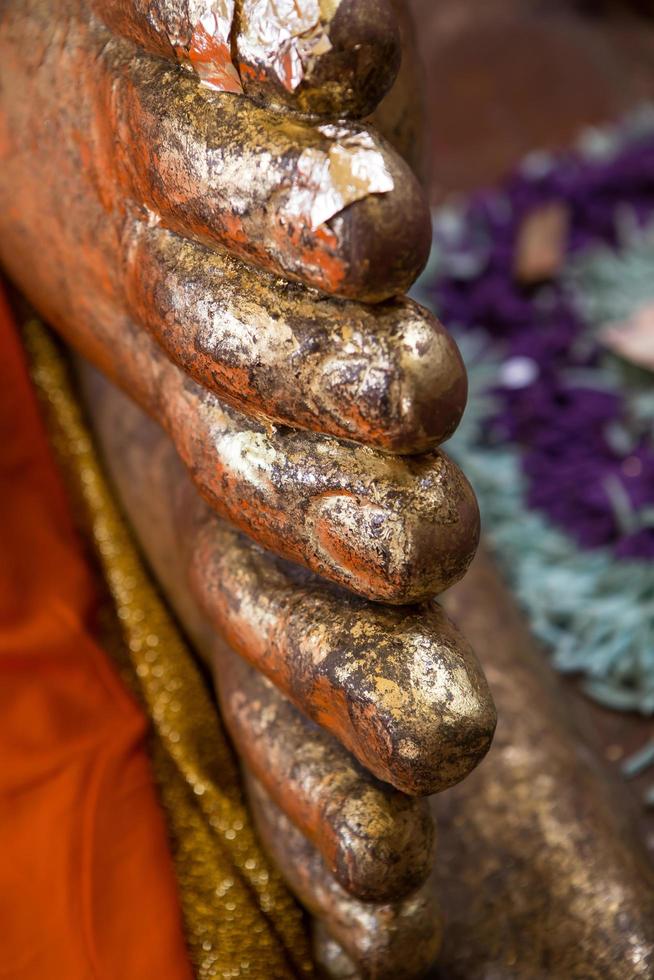 Reclining Buddha gold statue photo