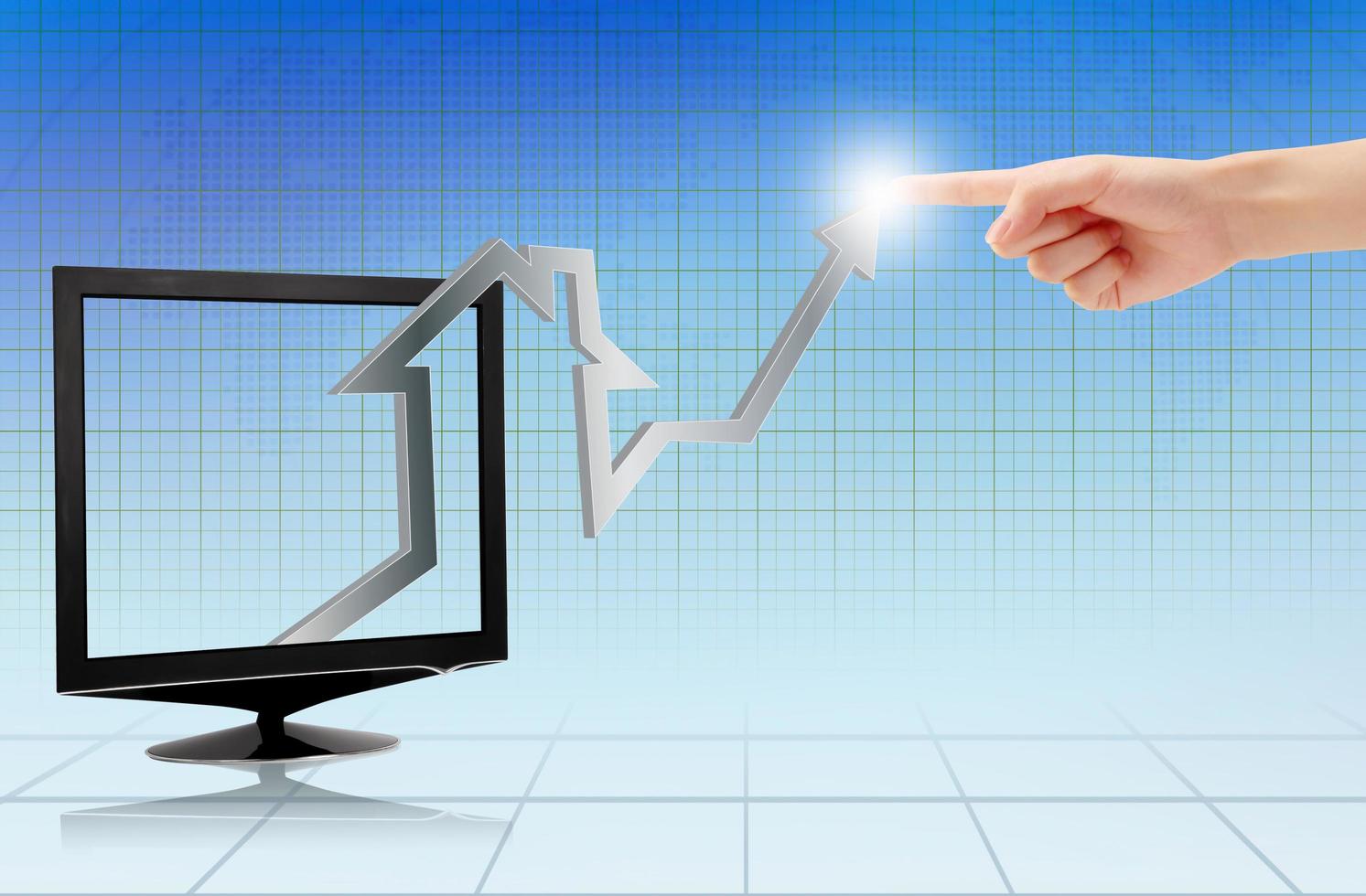 Growth business graph on LCD  monitor photo