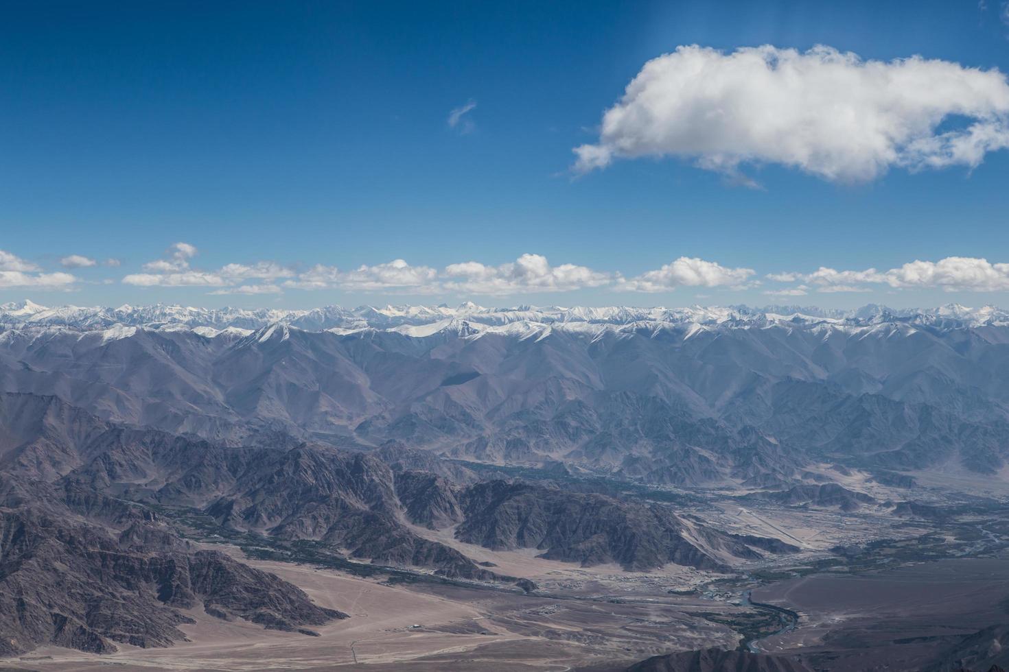 Himalaya mountains under clouds photo
