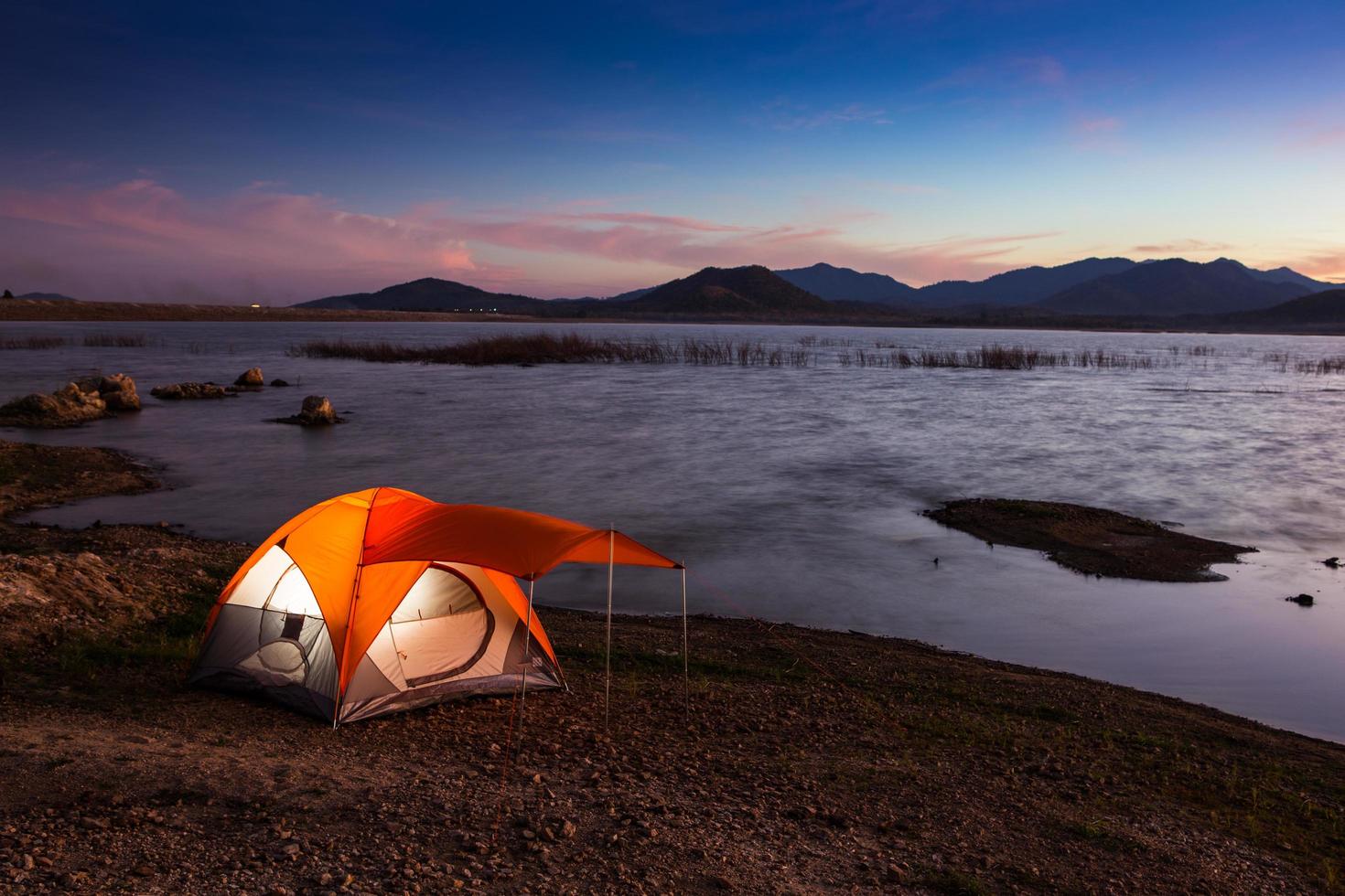 tent   at twilight photo