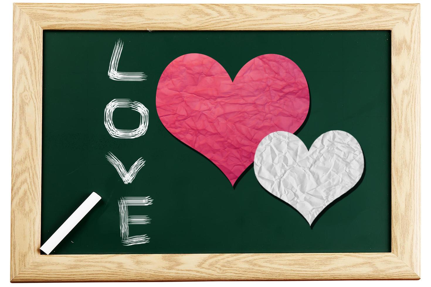 Blackboard with Love Heart Message written with Chalk photo