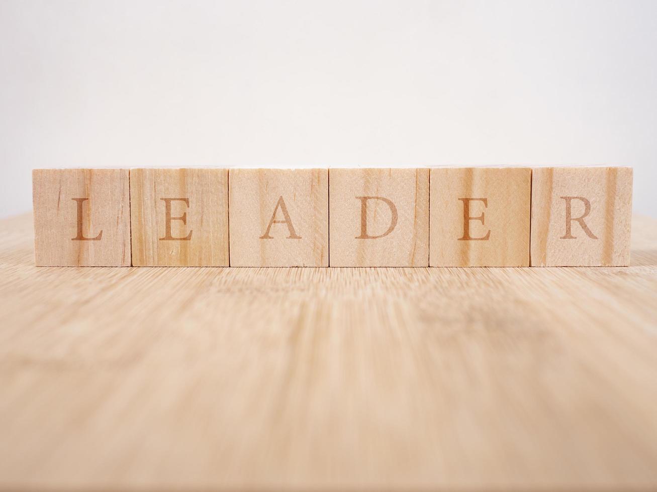 LEADER word made with building blocks photo