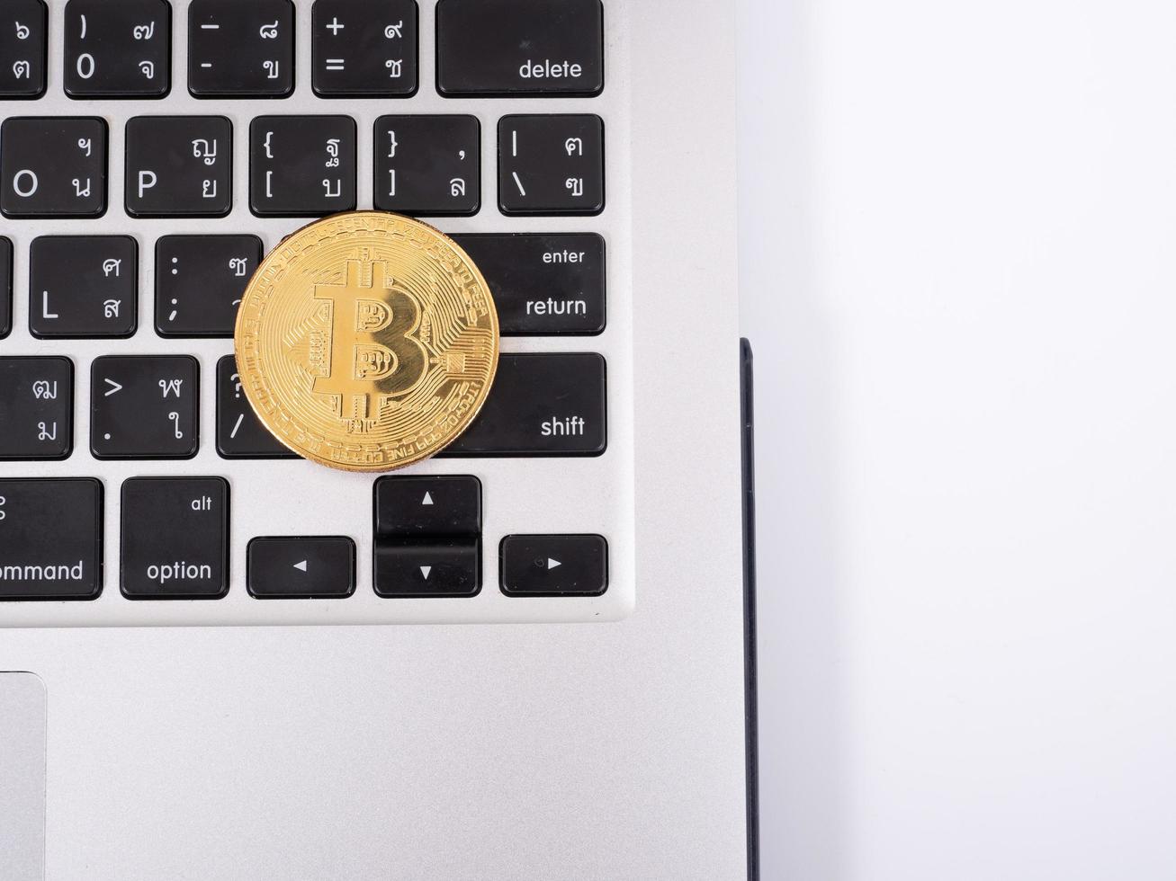 Bitcoin-Cash Digital cryptocurrency on notebook photo