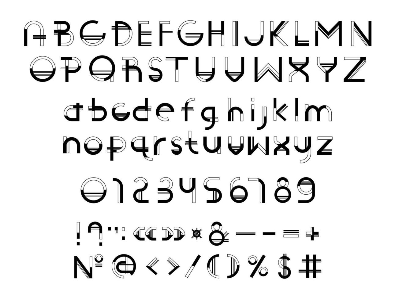Linear-Filled Geometric Font vector