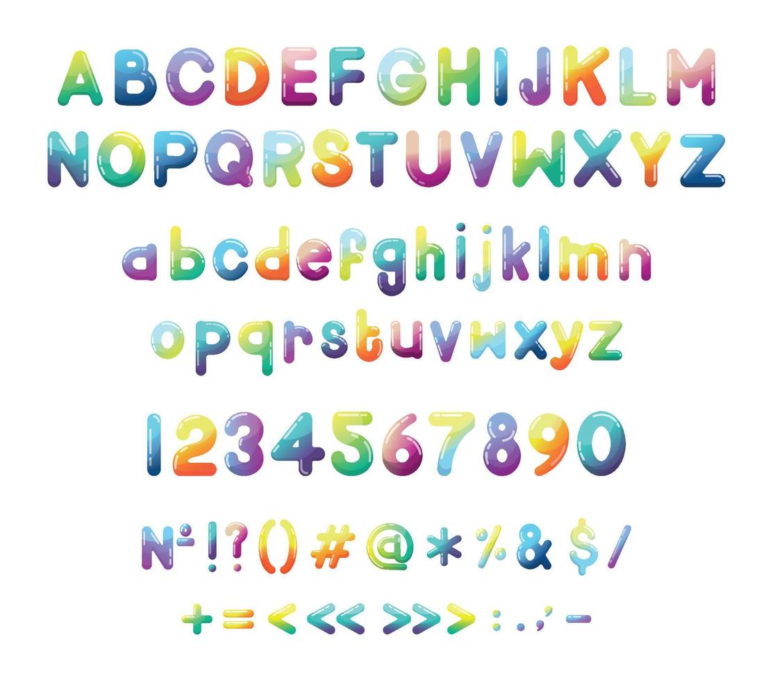Vector Colorful Bubble Font