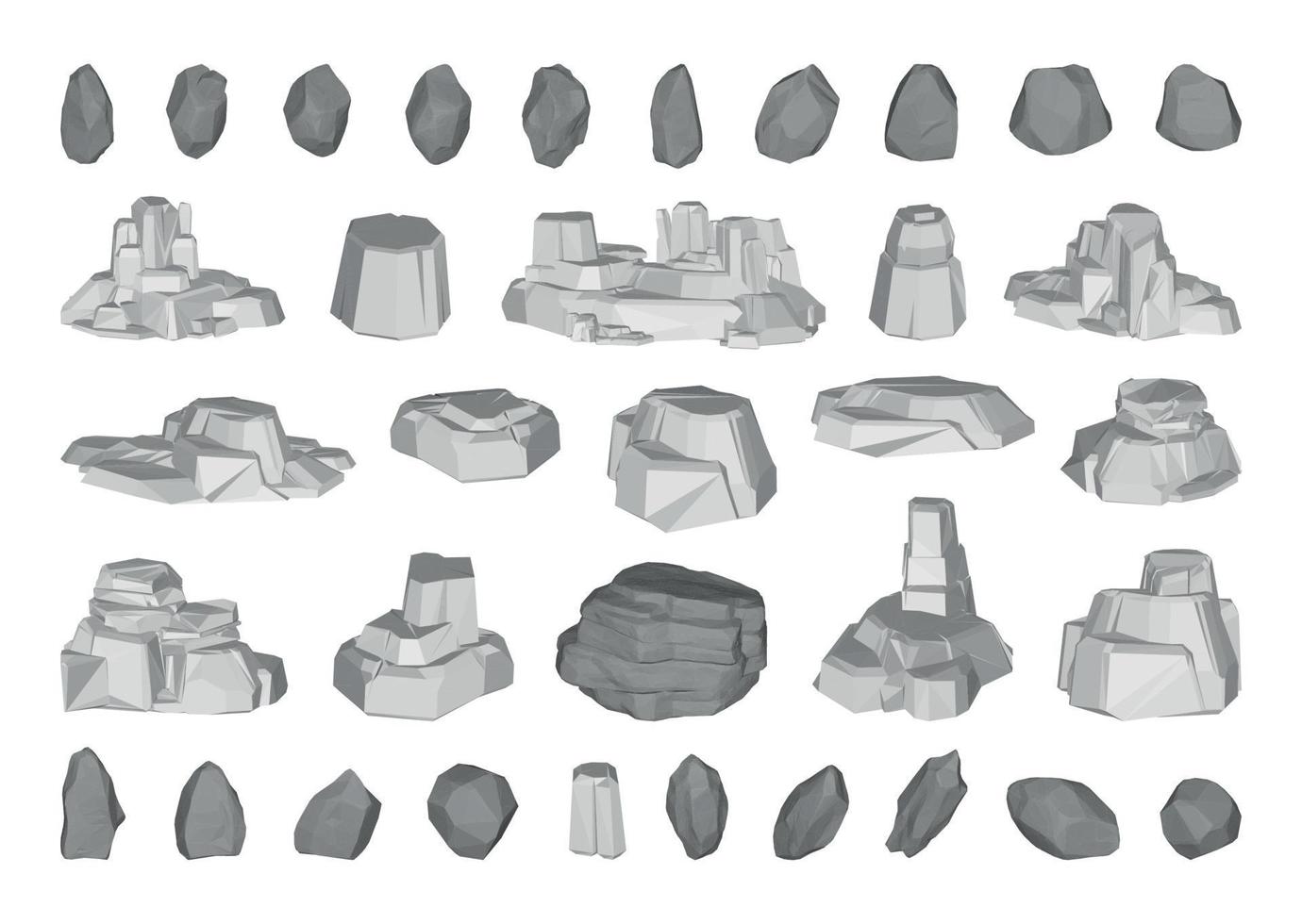 3D Stones Set vector