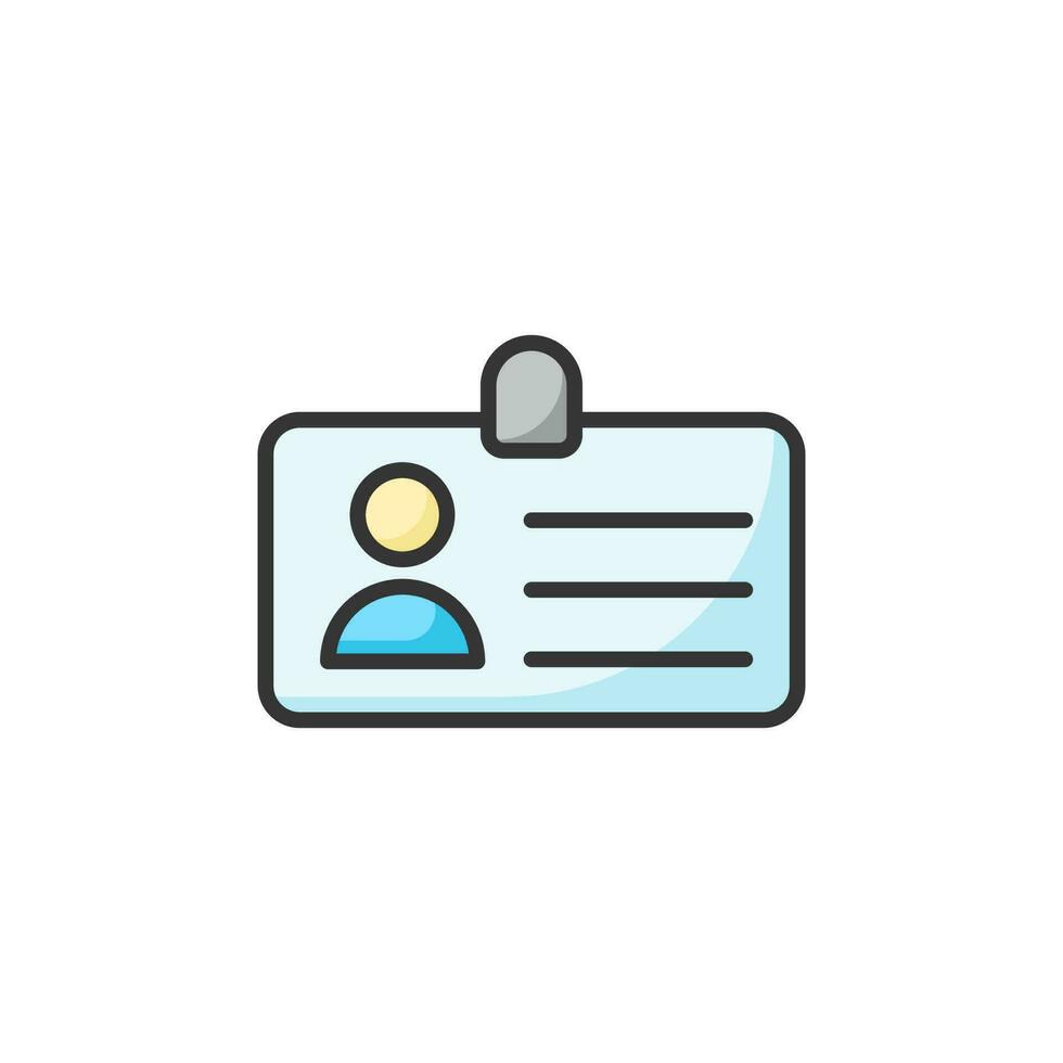 Identity Card Icon. Identity Card Logo. Vector Illustration. Isolated on White Background. Editable Stroke