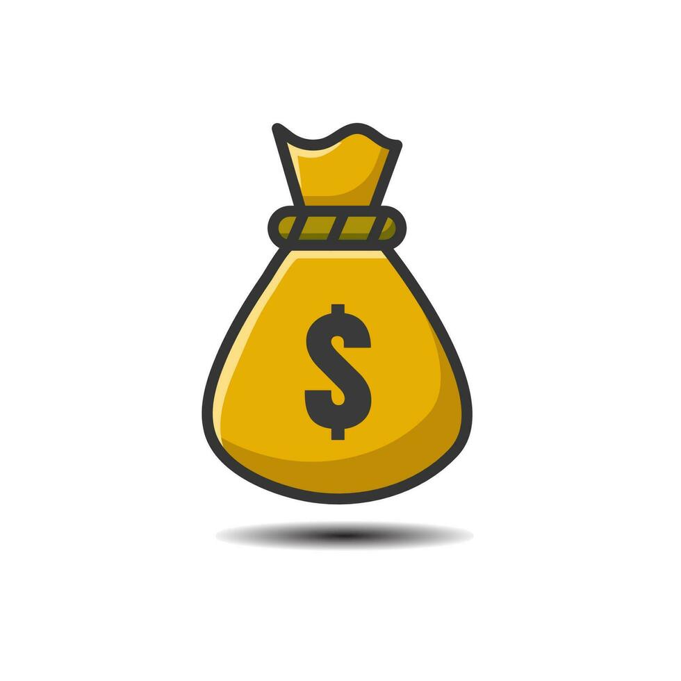 Money Bag Icon. Money Bag Logo. Vector Illustration. Isolated on White Background. Editable Stroke