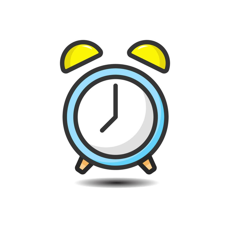 Alarm Icon. Clock Logo. Vector Illustration. Isolated on White Background. Editable Stroke