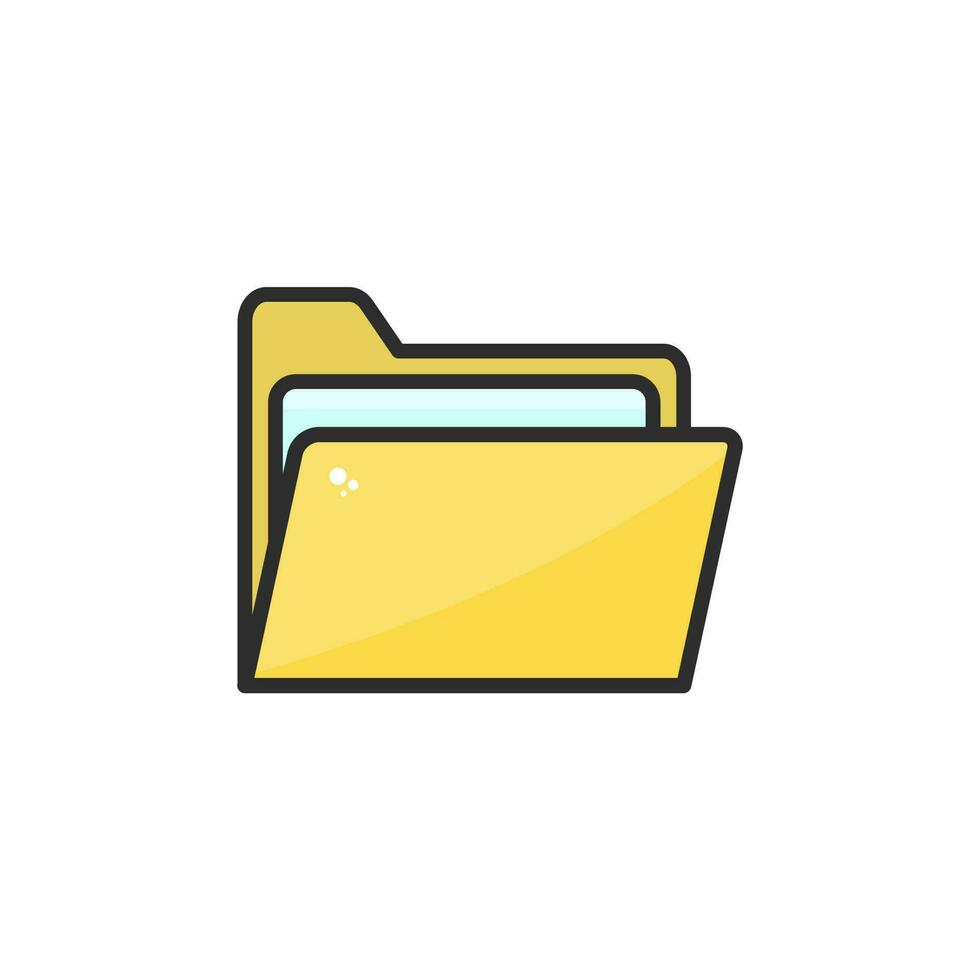 Folder Icon. Folder Logo. Vector Illustration. Isolated on White Background. Editable Stroke