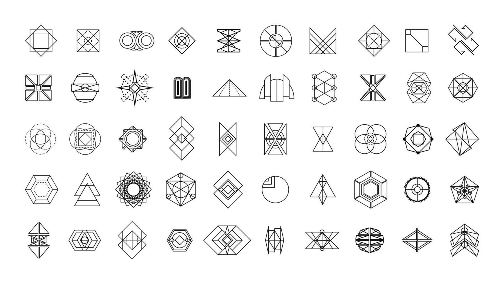 Linear Geometric Abstract Shapes vector