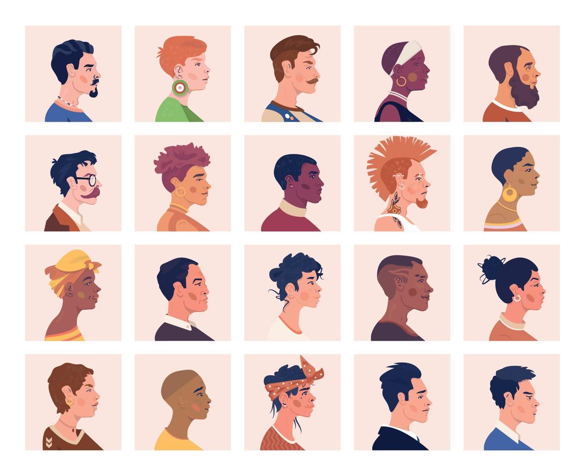 avatares de personas de diferentes culturas vector