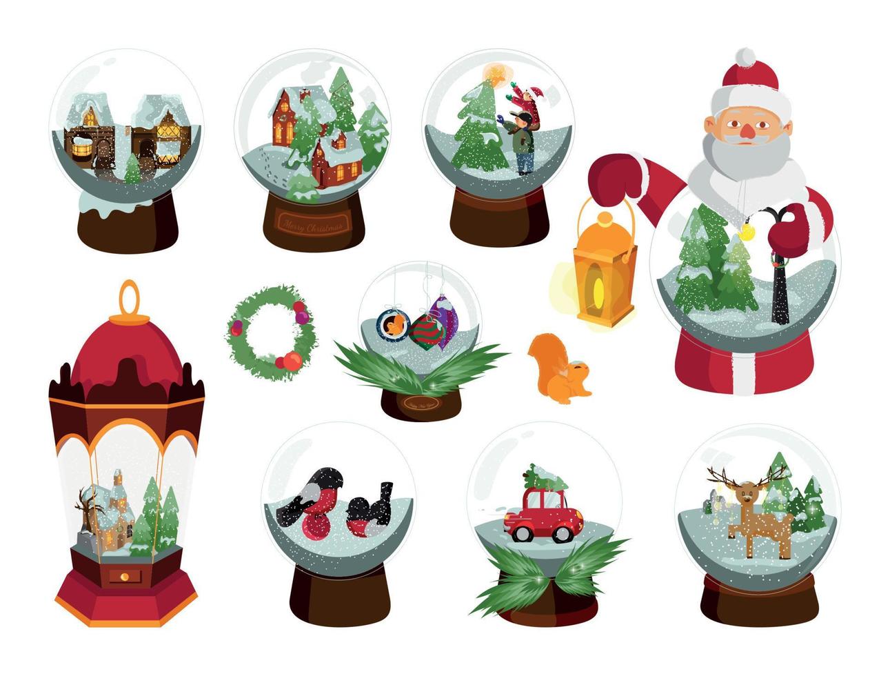 Collection of Snow Globes 9566859 Vector Art at Vecteezy