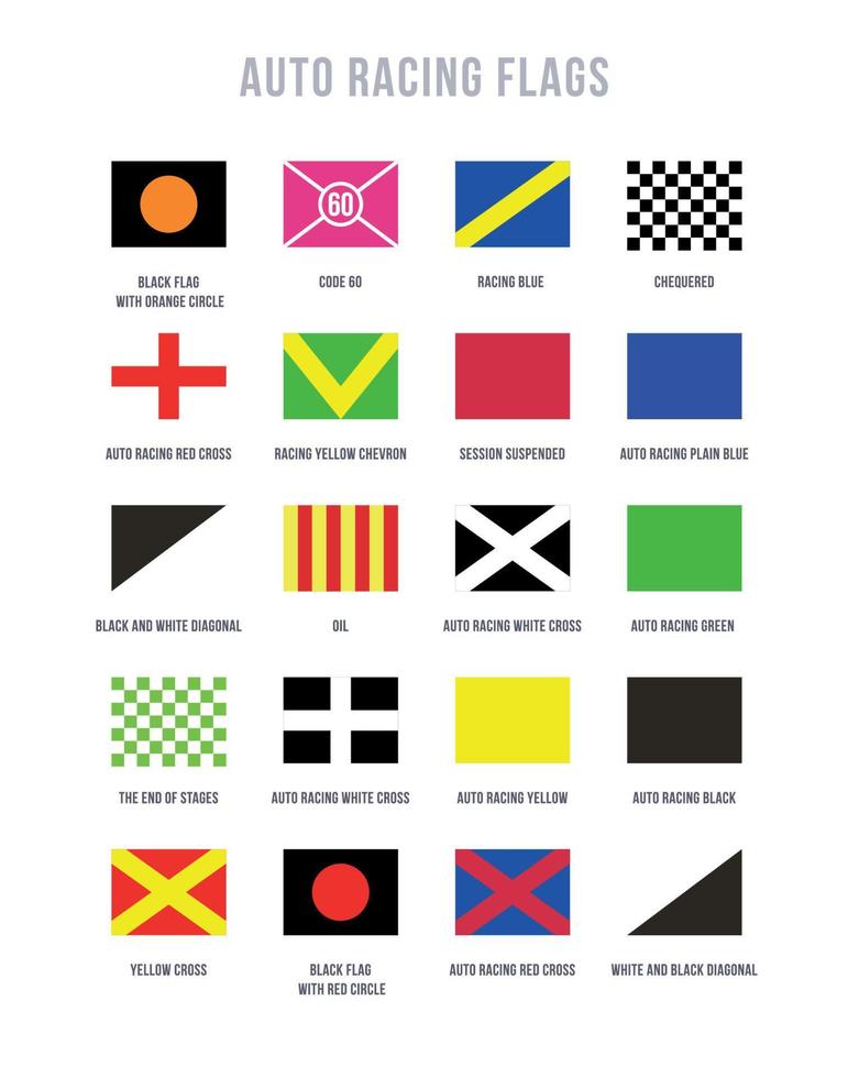 Collection of Auto Racing Flags vector