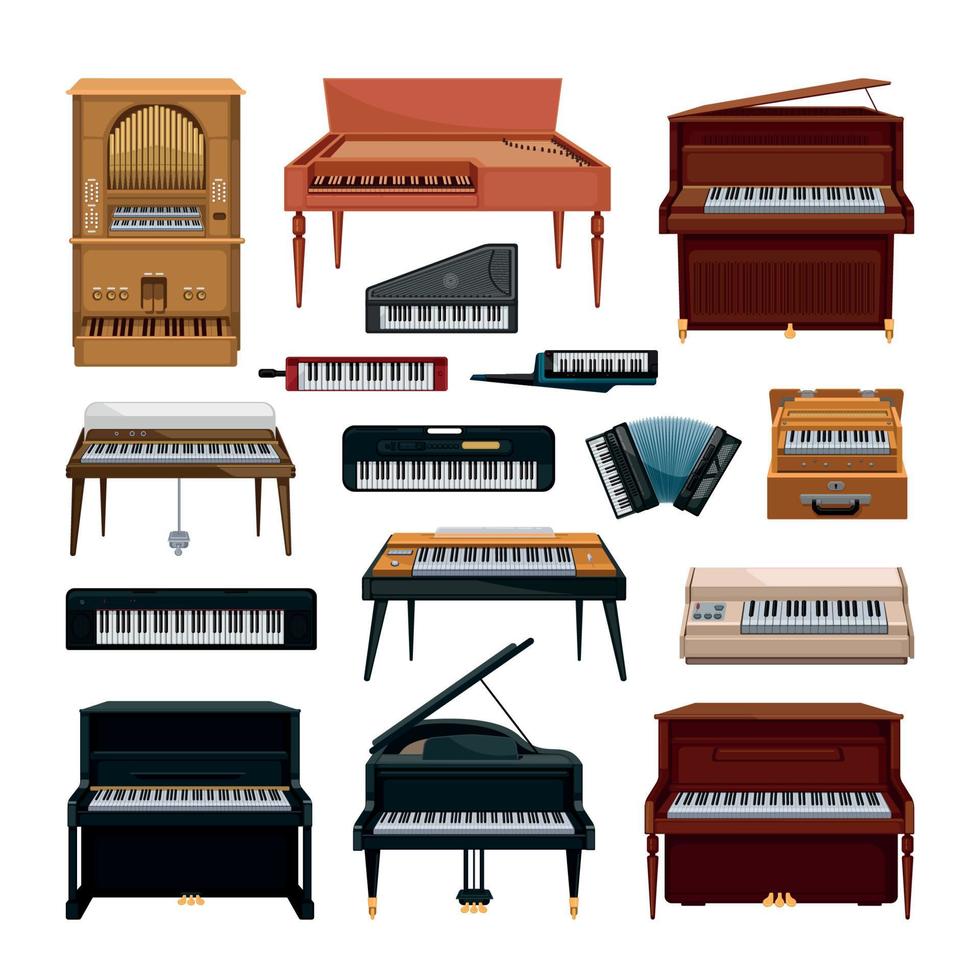 instrumentos musicales de teclado vector