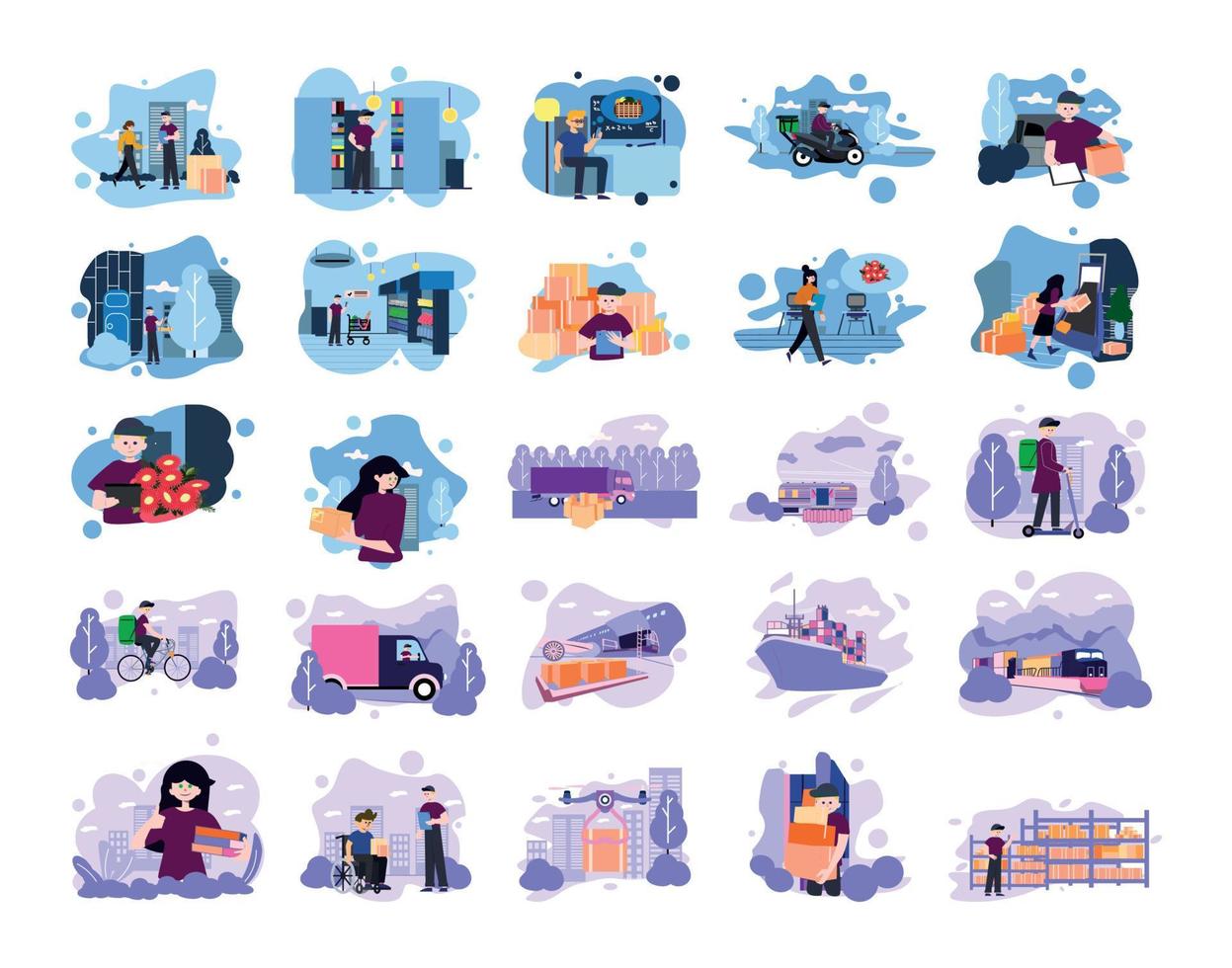 Delivery Illustration Collection vector