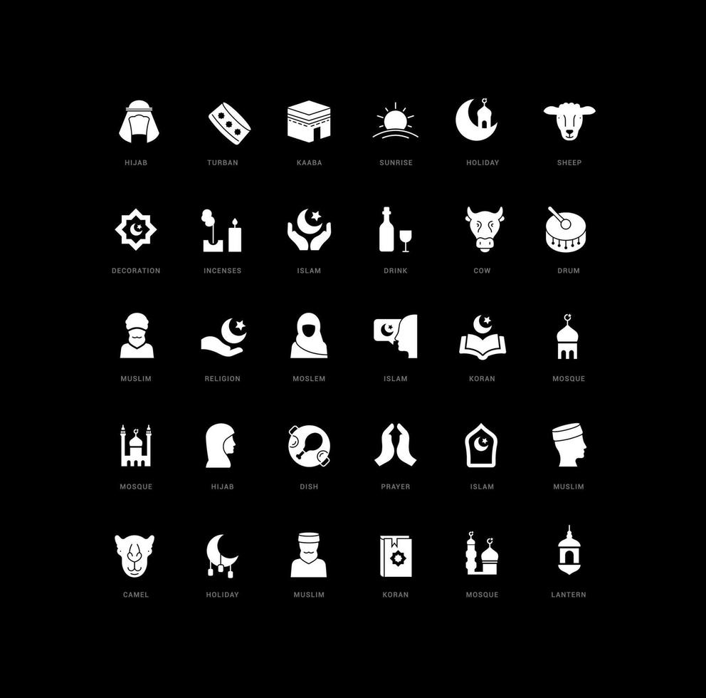 Vector Simple Icons of Eid Al-Adha