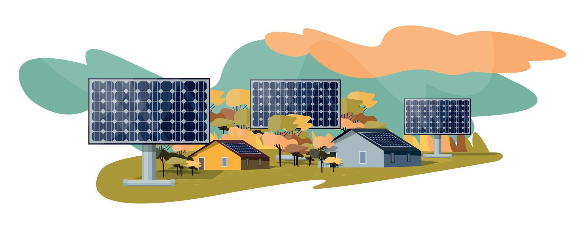 ilustración detallada con paneles solares vector