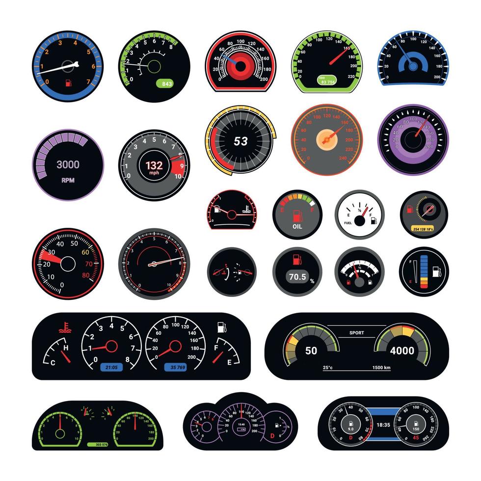 Set of Speedometers vector