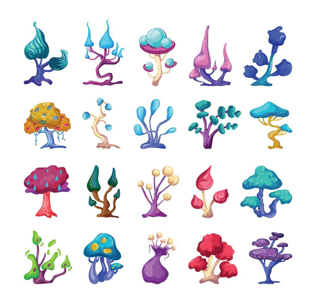 Fantasy Trees Set vector