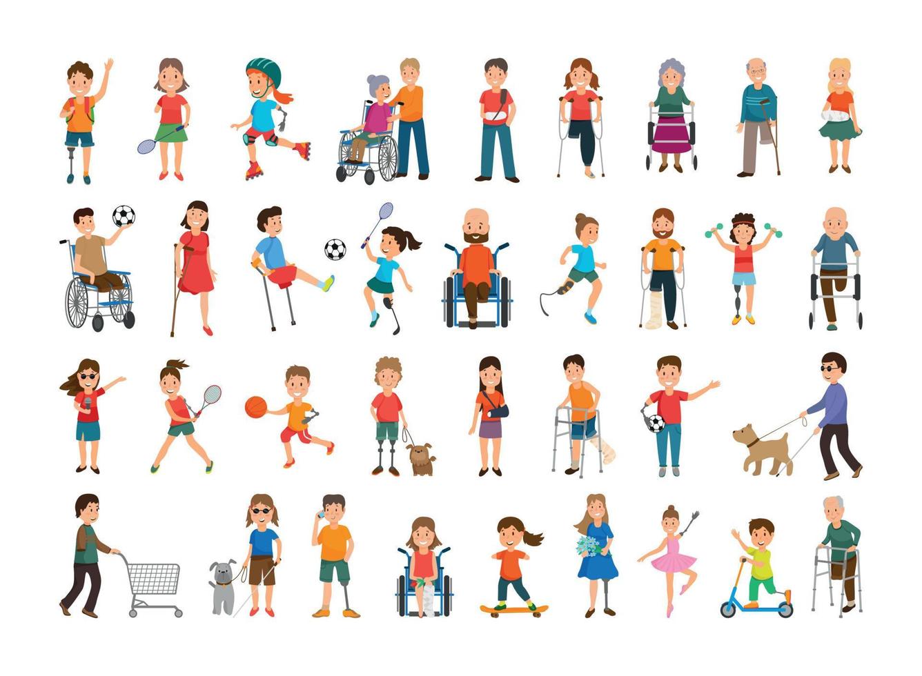 Collection of Disabled Characters vector