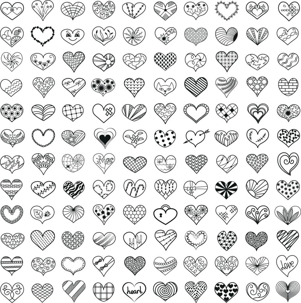 Set of Hearts vector
