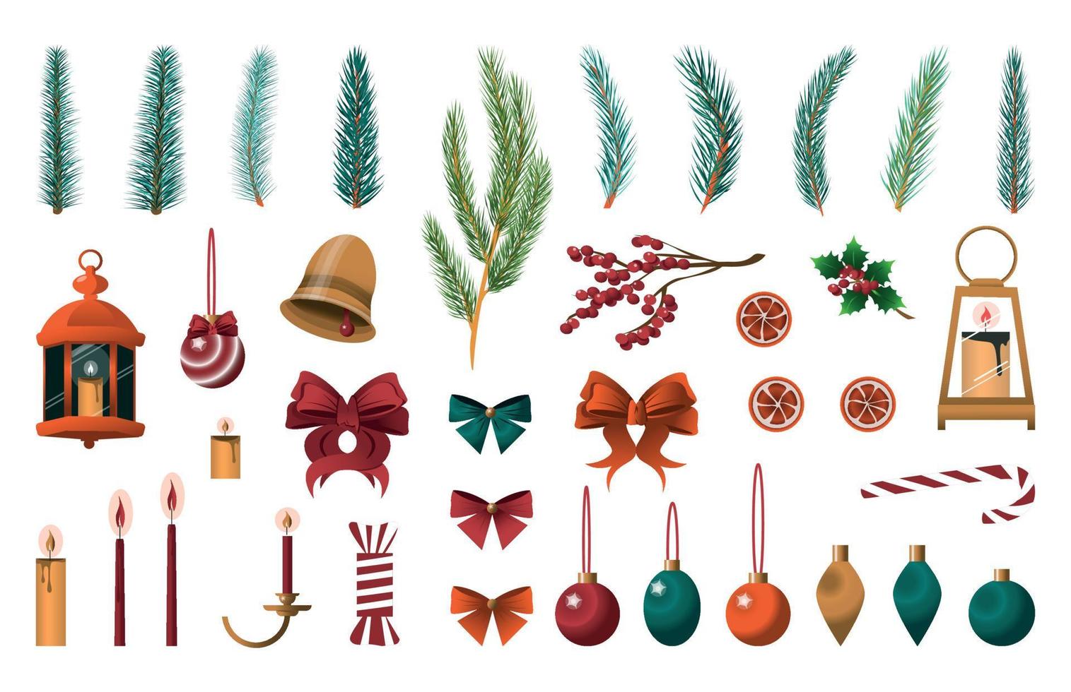 Set of Accessories for Christmas vector