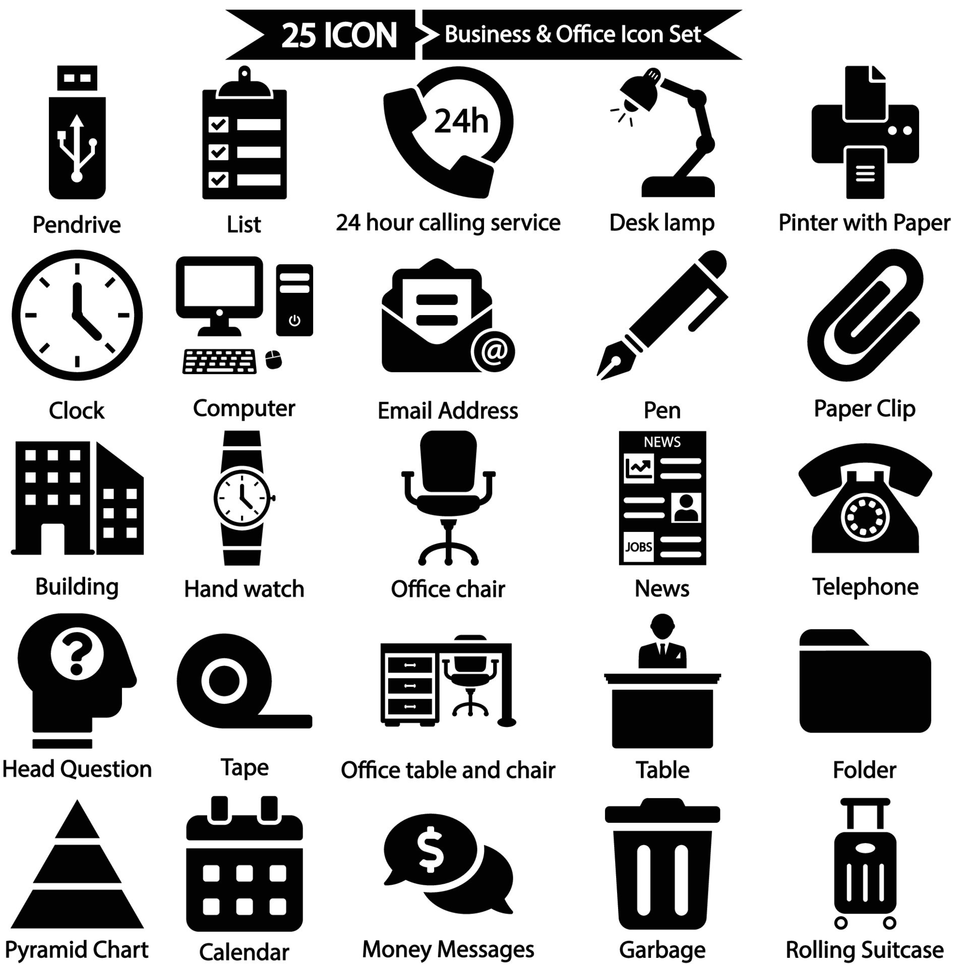 Business and Office Icon Pack 9567129 Vector Art at Vecteezy