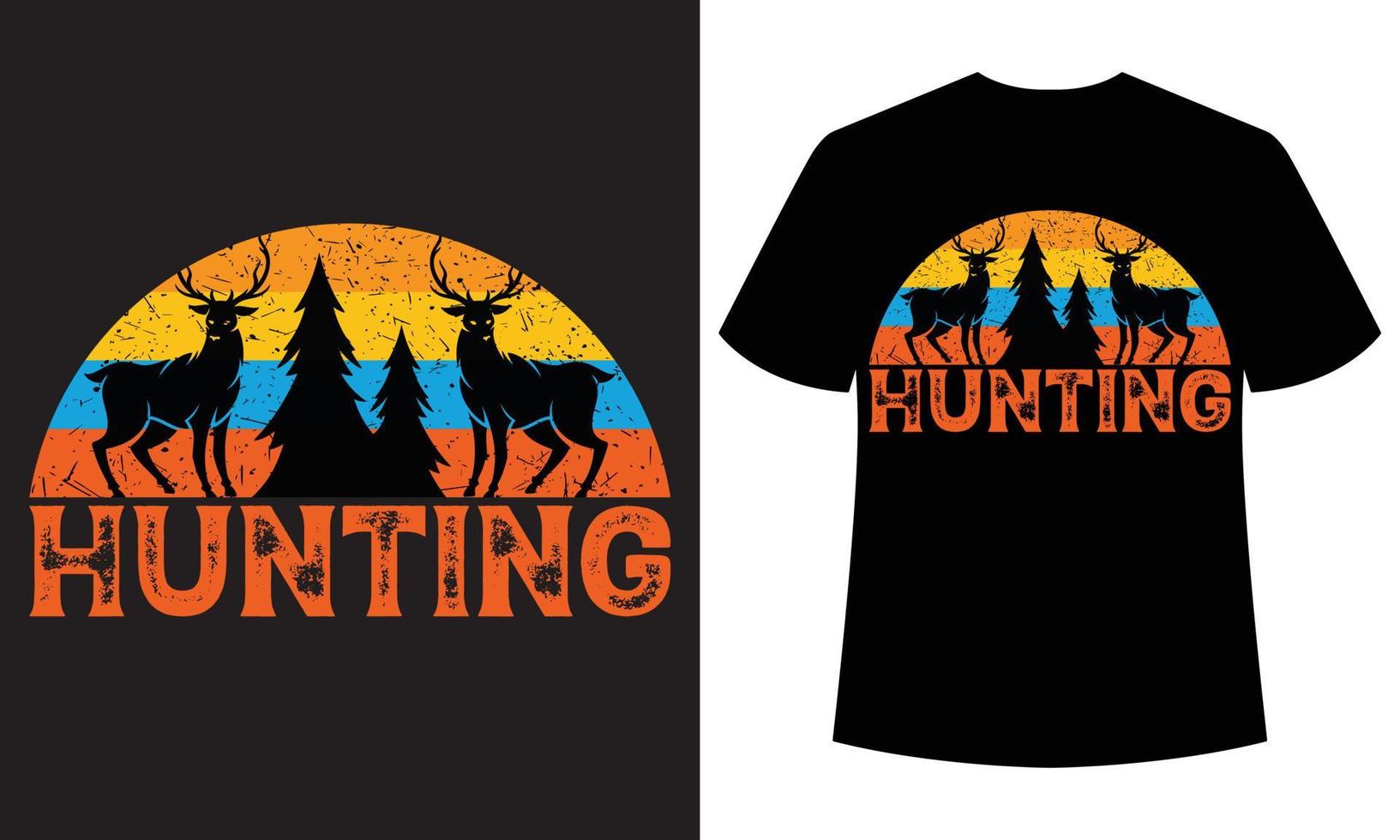 Hunting Colorful Typography New T-shirt Design vector