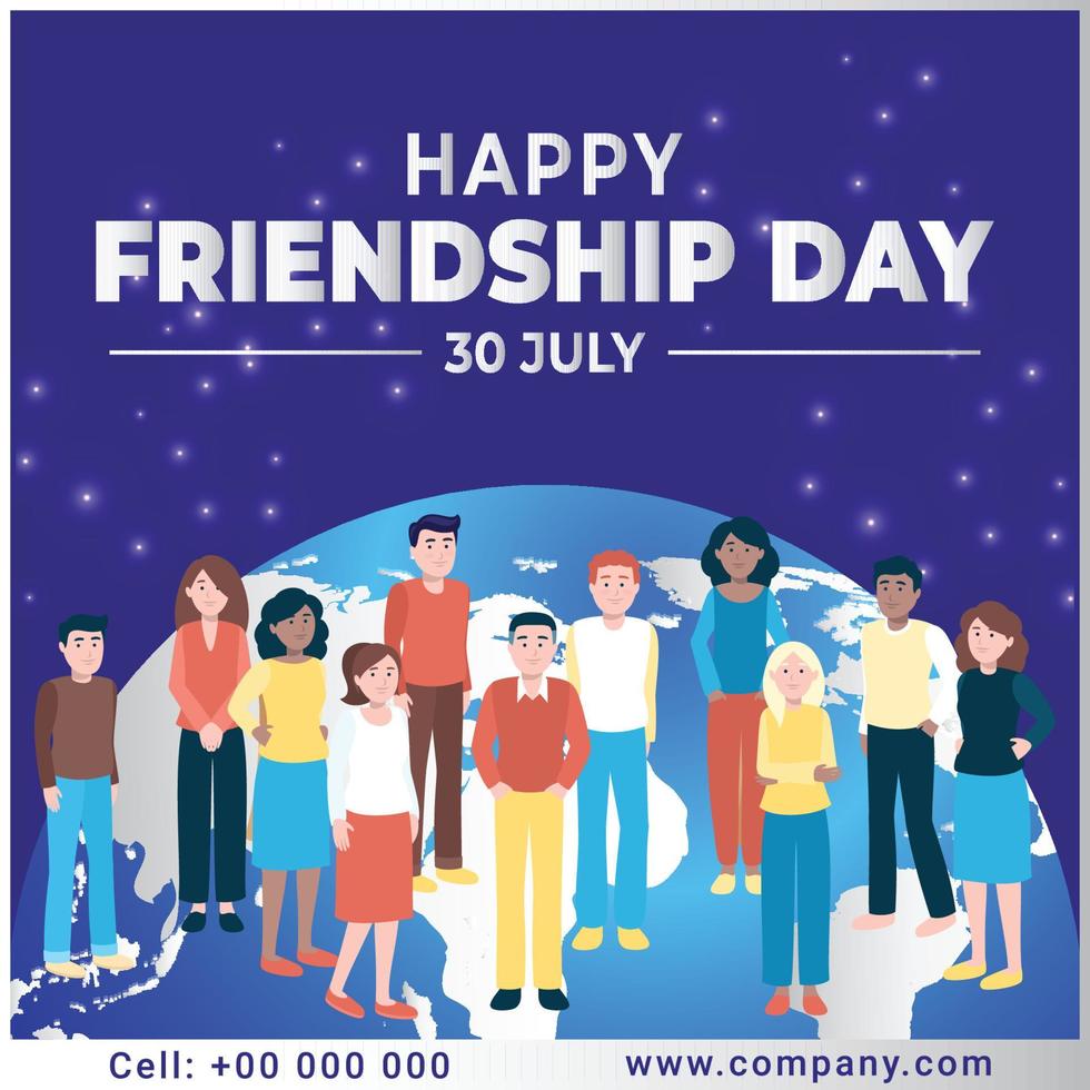 Happy Friendship Day Social Media Colorful Post Design vector