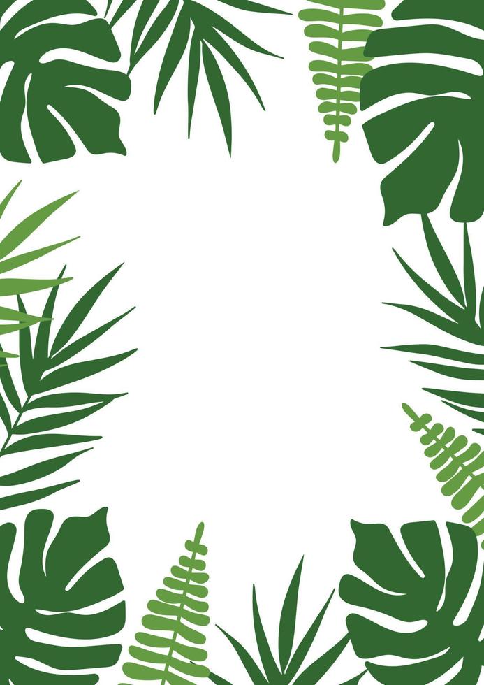 Background with hand drawn leaves frame. vector