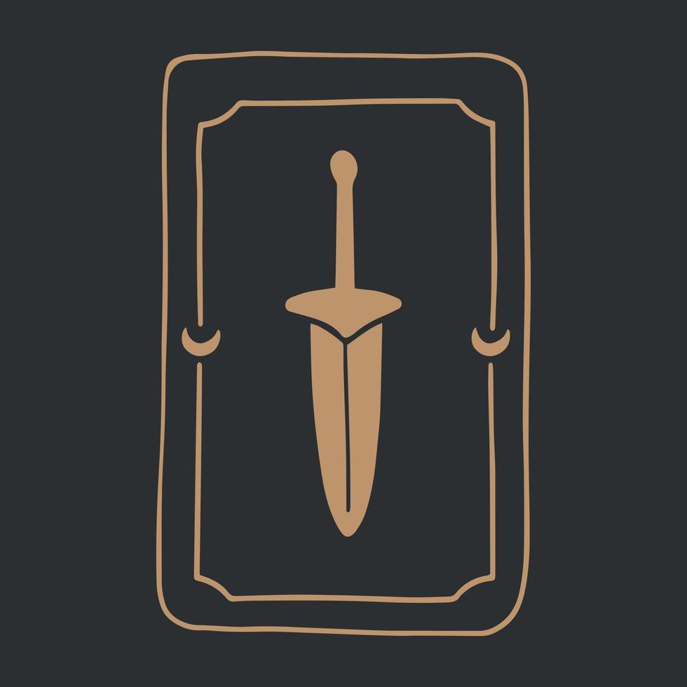 Magic Tarot deck vector background with sword Occult and fortune telling concept.