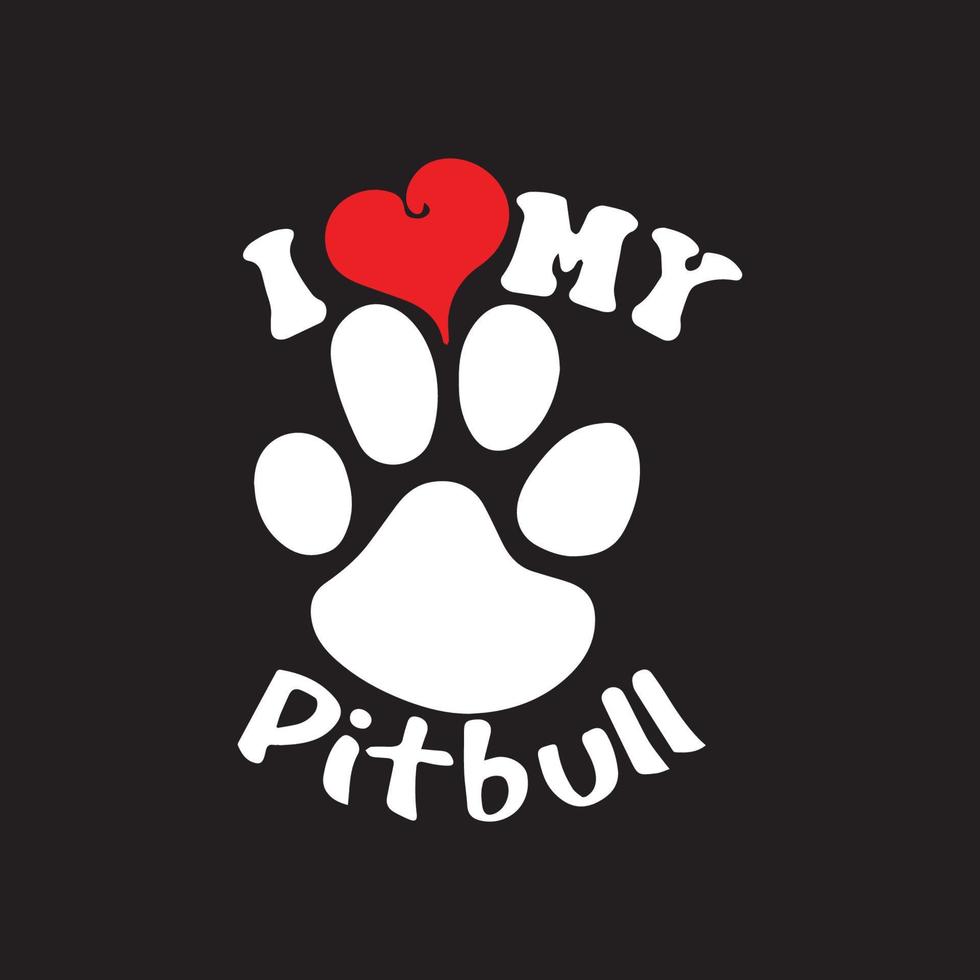 me encanta mi vector de diseño de camiseta pitbull