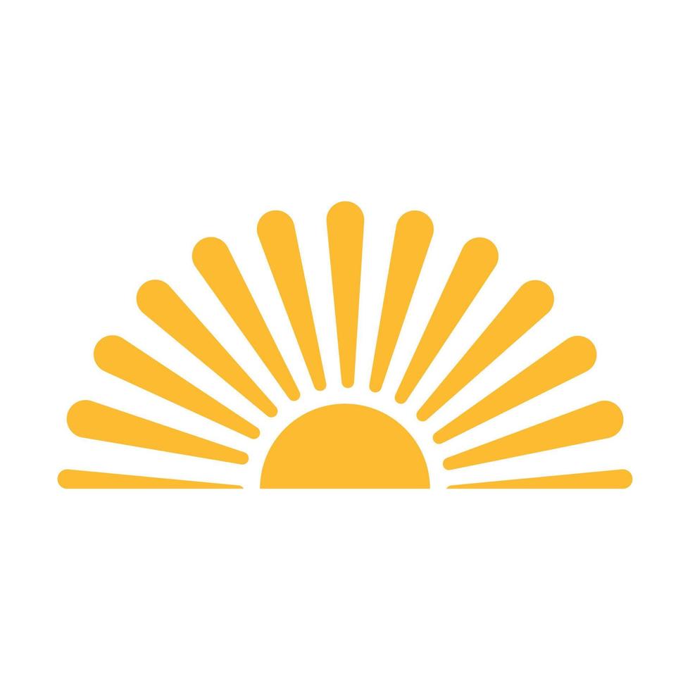 A half sun is setting downwards icon vector sunset concept for graphic design, logo, web site, social media, mobile app, ui illustration