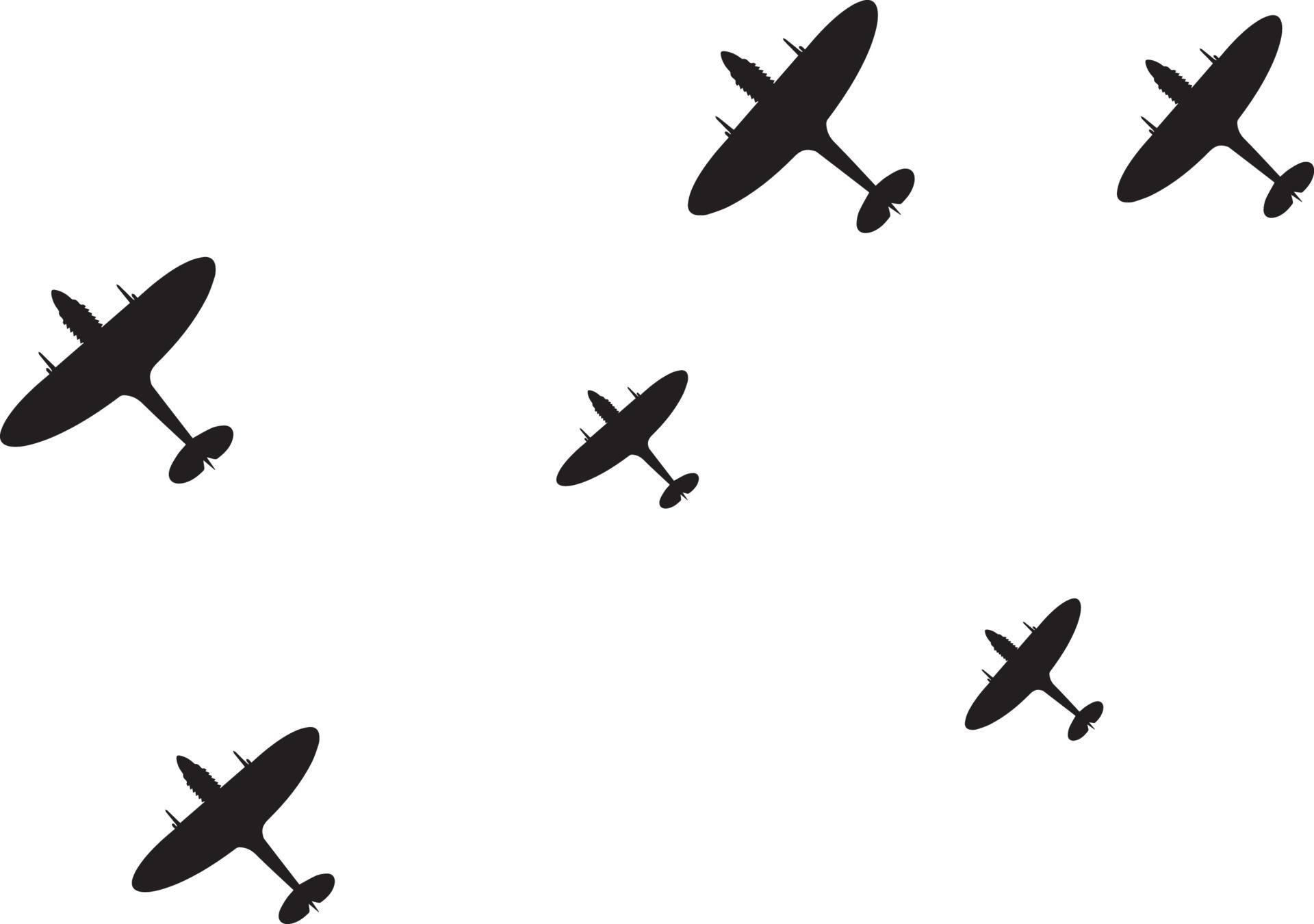 silhouette illustration of a fighter plane flying in the sky. 9567504
