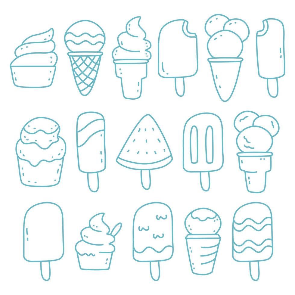 Ice cream icons set vector