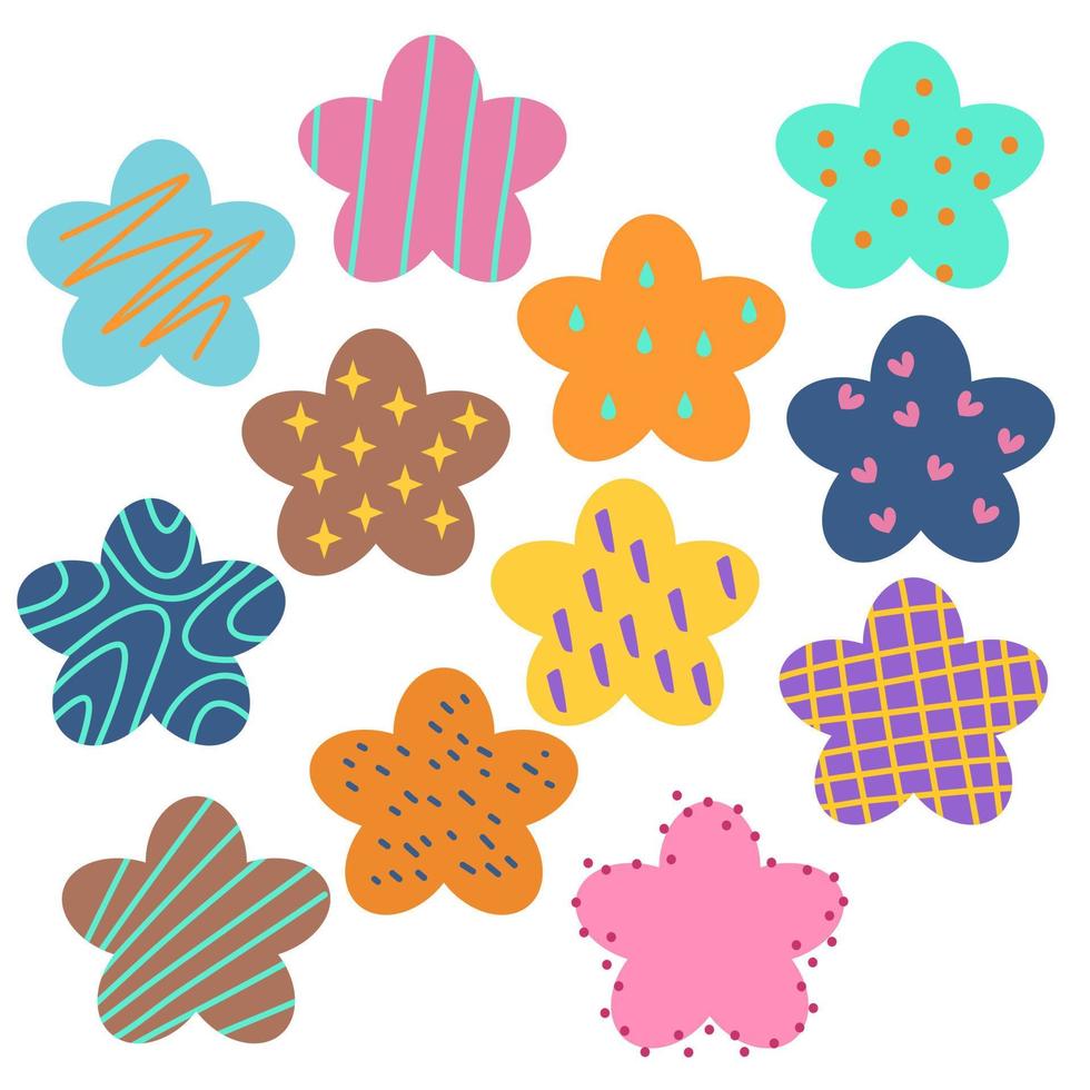 elementos decorativos florales dibujados a mano vector