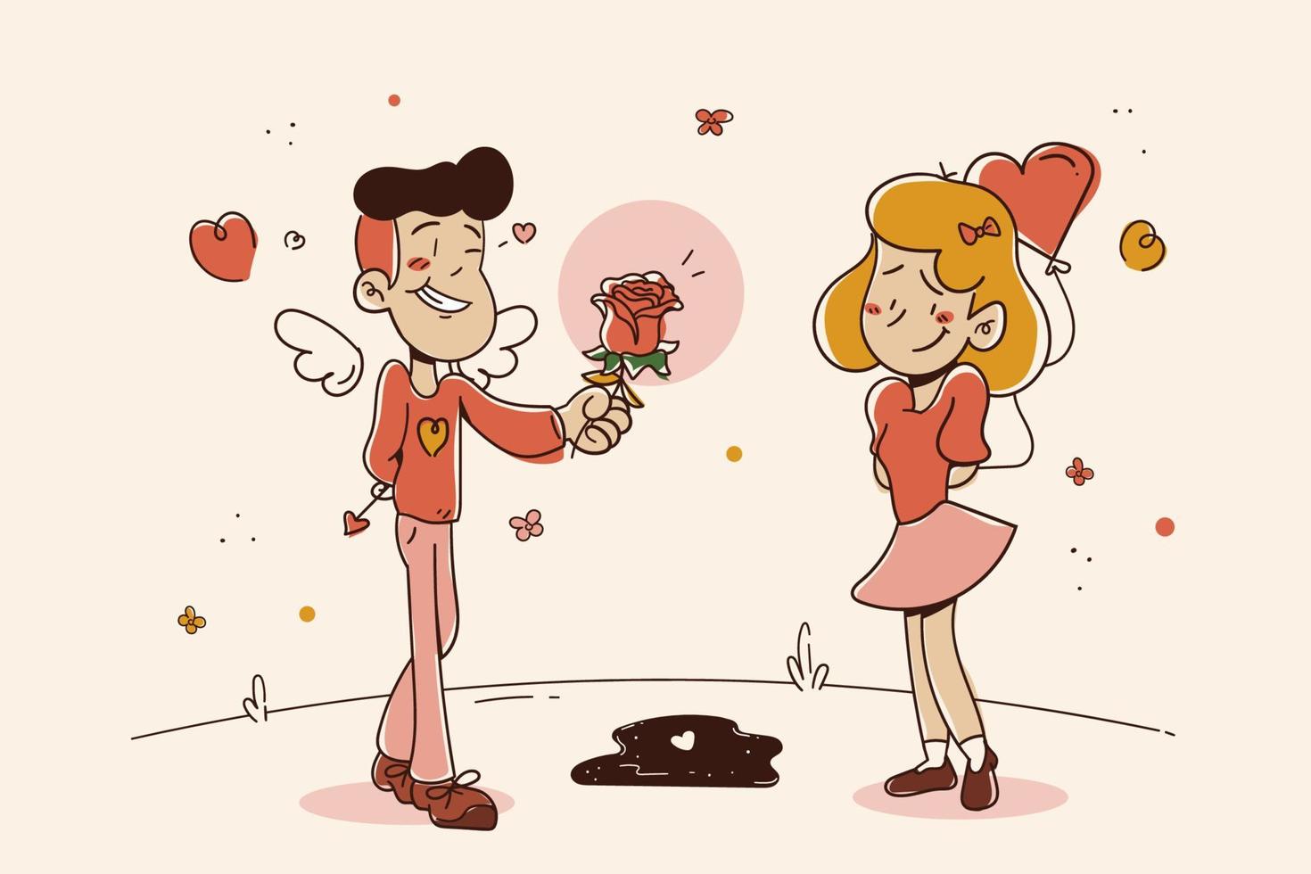 ilustración de dibujos animados de pareja encantadora vector