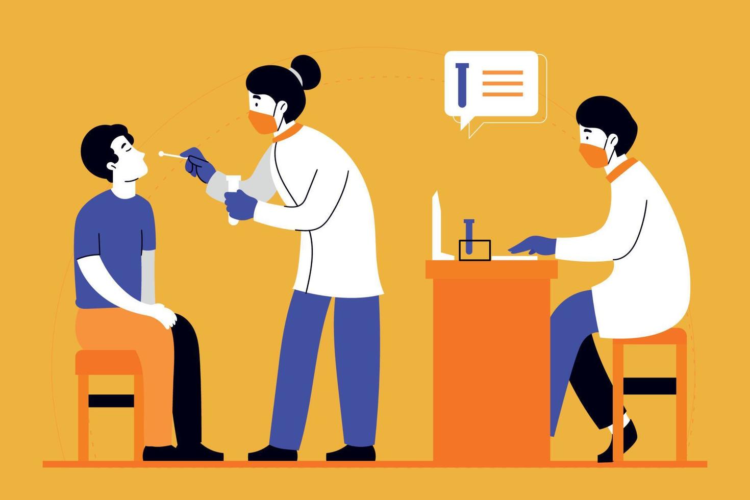 Swab Test Flat Illustration vector