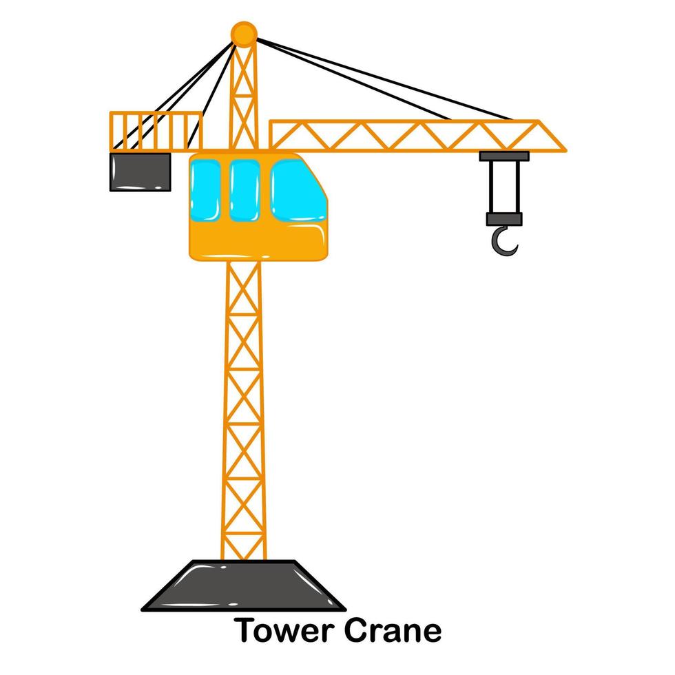 Tower crane Construction vehicle vector