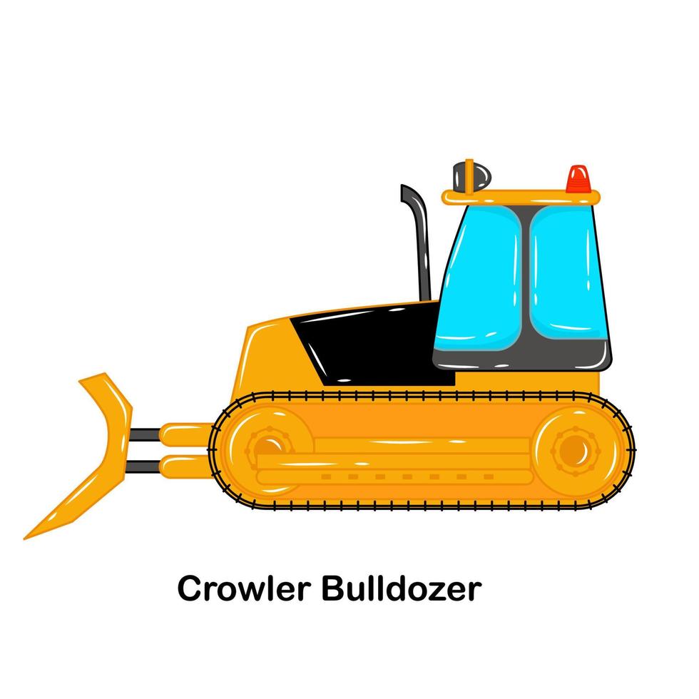 vector de vehículo de construcción de bulldozer crowler