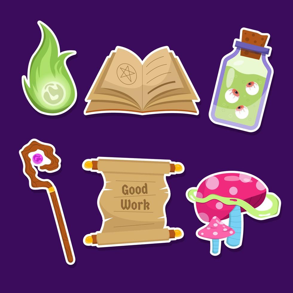 Journal Template Fantasy Sticker vector
