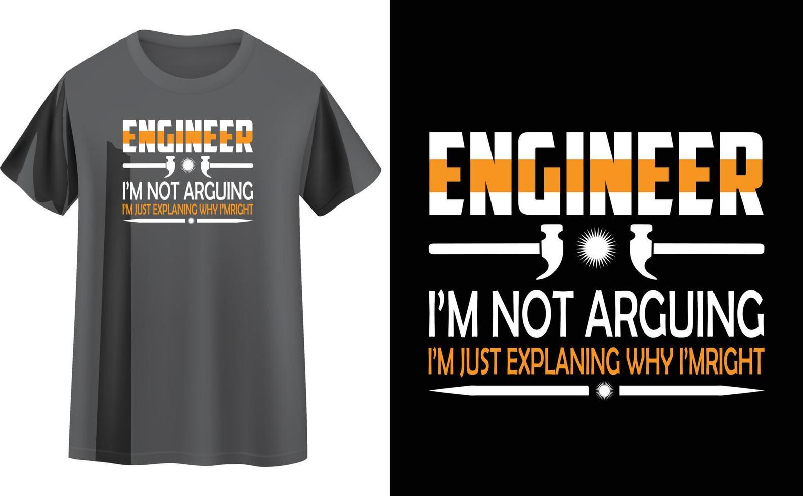 Engineer t shirt design vector