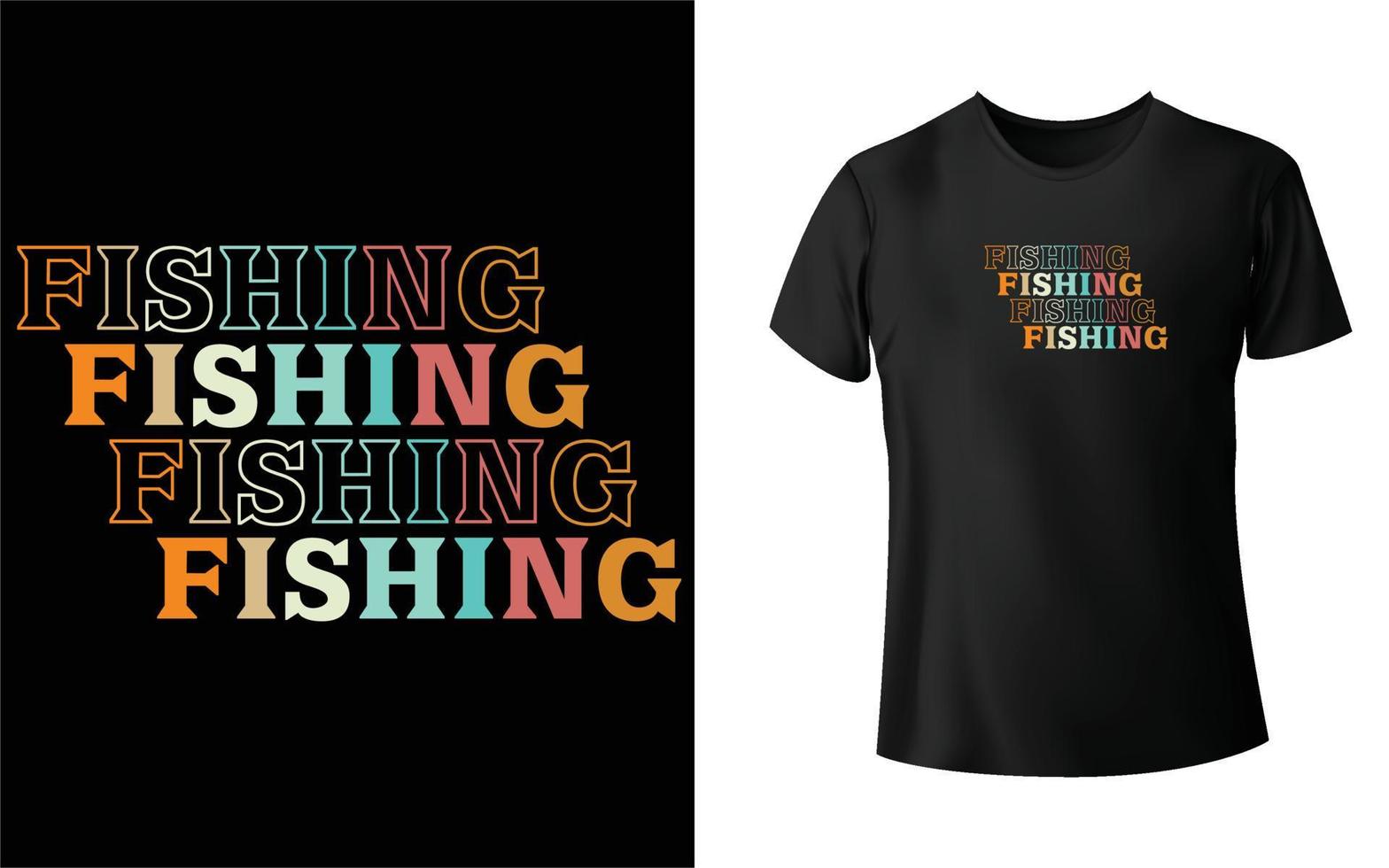 diseño de camiseta de pesca vector