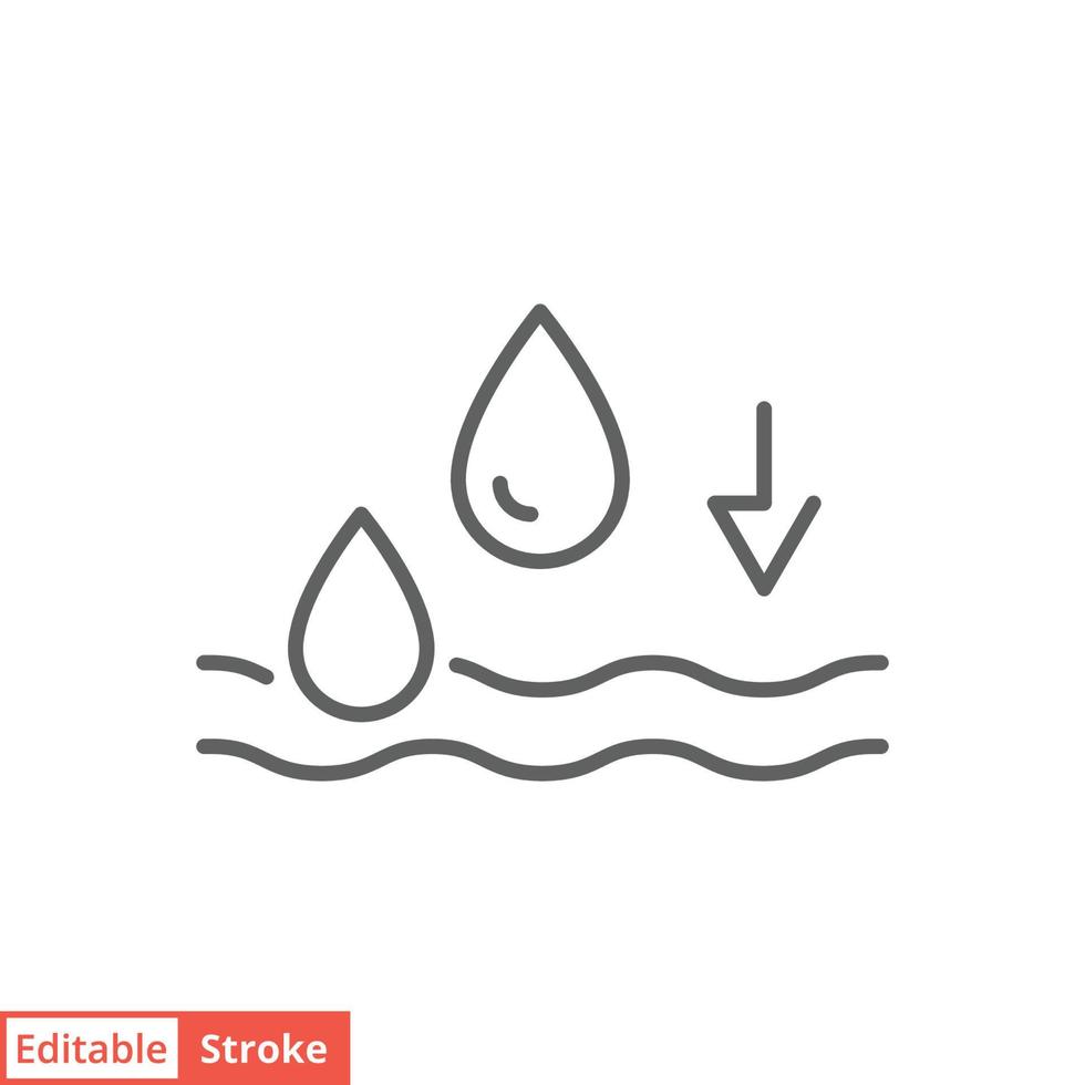 Absorption icon. Simple outline style. Water and liquid absorbent cloth. Thin line vector illustration design isolated on white background. Editable stroke EPS 10.