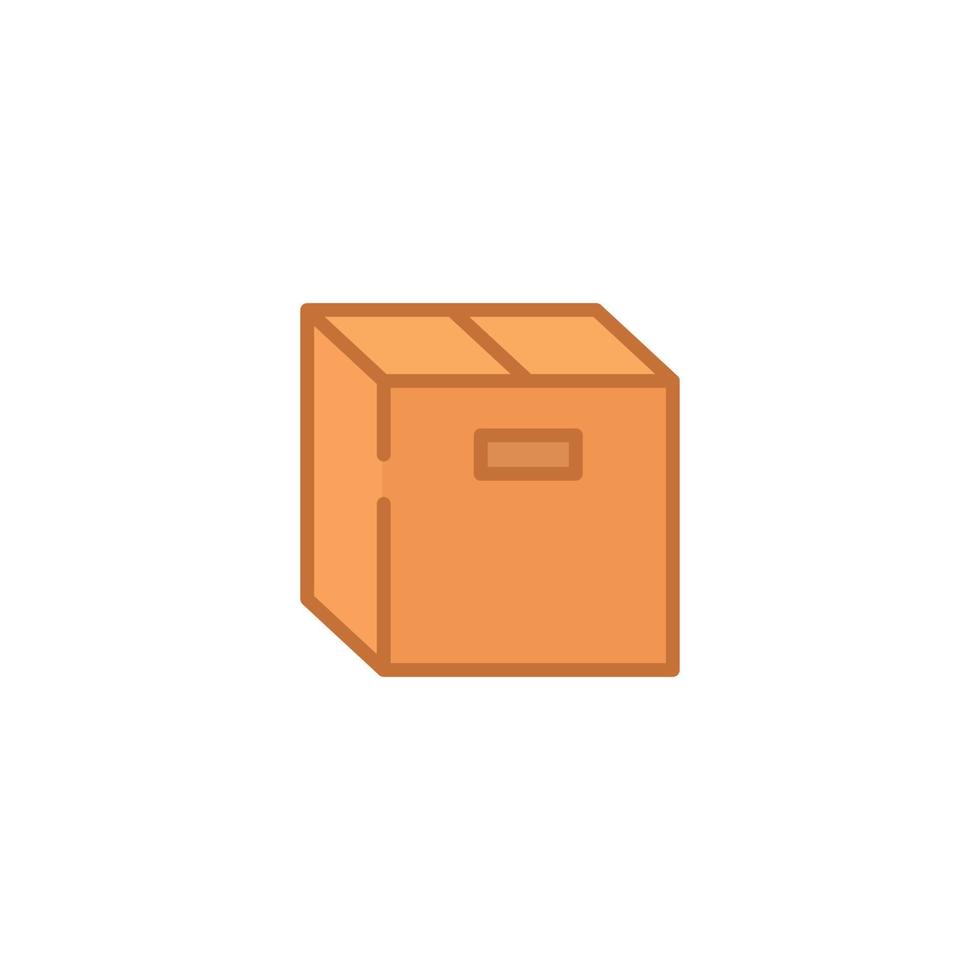 Box icon. Simple flat style. Cardboard, delivery package, parcel concept. Filled outline vector illustration design isolated on white background. EPS 10.