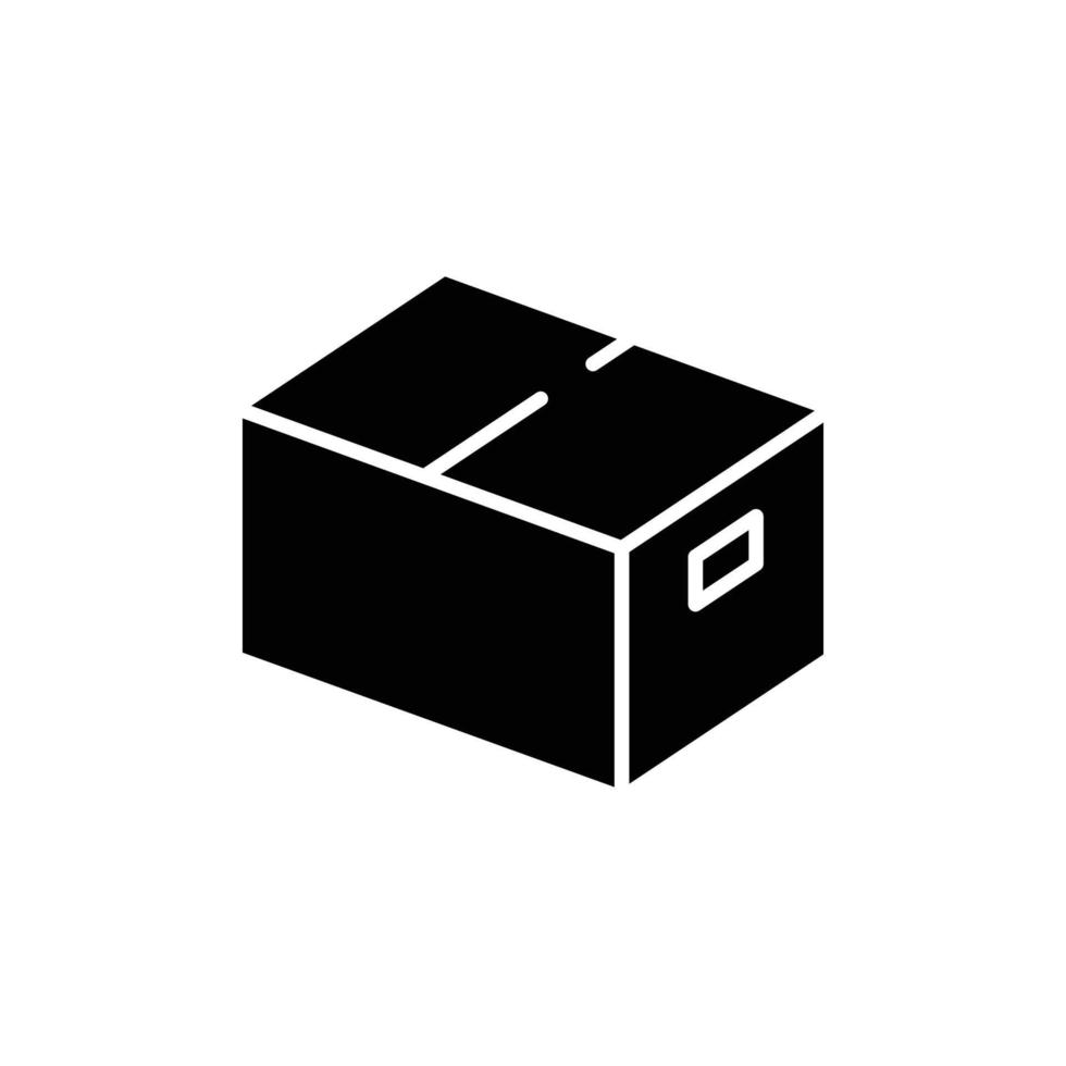 icono de caja estilo sólido simple. cartón, paquete de entrega, concepto de paquete. diseño de ilustración de vector de glifo aislado sobre fondo blanco. eps 10.